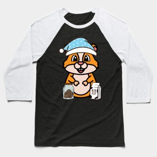 Cute hamster is having a midnight snack Baseball T-Shirt